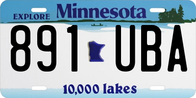 MN license plate 891UBA