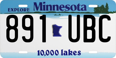 MN license plate 891UBC