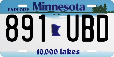 MN license plate 891UBD