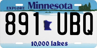 MN license plate 891UBQ