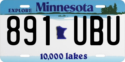 MN license plate 891UBU