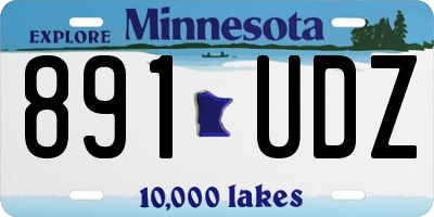 MN license plate 891UDZ