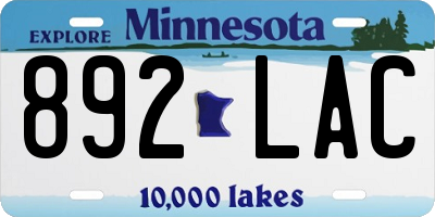 MN license plate 892LAC