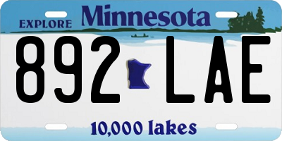 MN license plate 892LAE