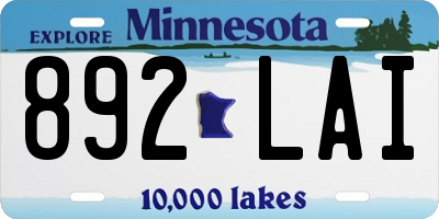 MN license plate 892LAI