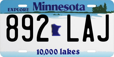 MN license plate 892LAJ