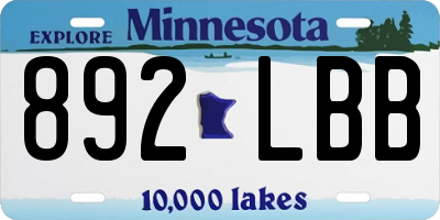 MN license plate 892LBB