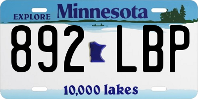 MN license plate 892LBP