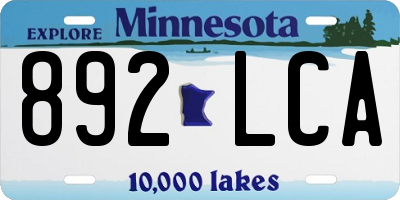 MN license plate 892LCA