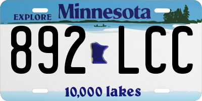 MN license plate 892LCC