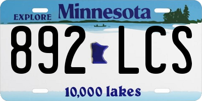 MN license plate 892LCS