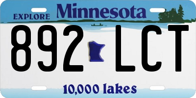 MN license plate 892LCT