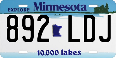 MN license plate 892LDJ