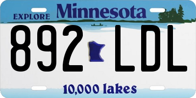 MN license plate 892LDL
