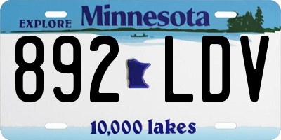 MN license plate 892LDV