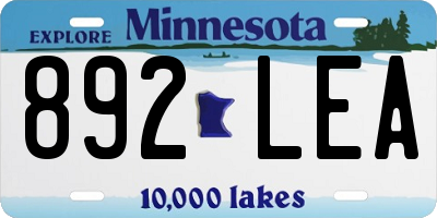 MN license plate 892LEA