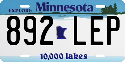 MN license plate 892LEP