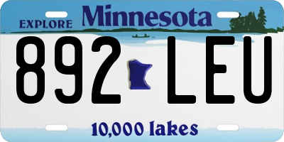 MN license plate 892LEU