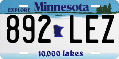 MN license plate 892LEZ