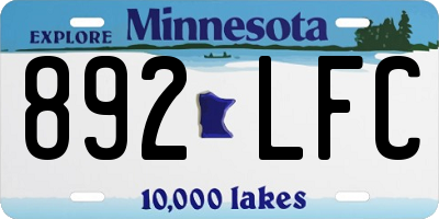 MN license plate 892LFC
