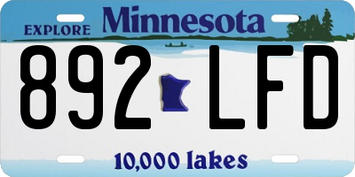 MN license plate 892LFD