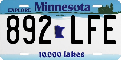 MN license plate 892LFE
