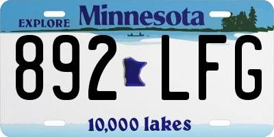 MN license plate 892LFG
