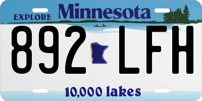 MN license plate 892LFH