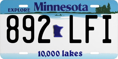 MN license plate 892LFI