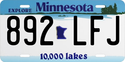 MN license plate 892LFJ