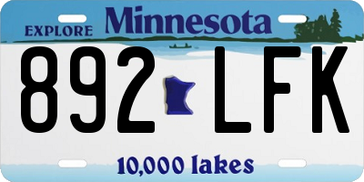 MN license plate 892LFK