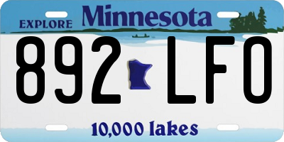 MN license plate 892LFO