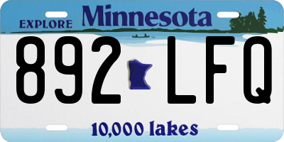 MN license plate 892LFQ