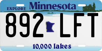 MN license plate 892LFT