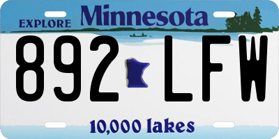 MN license plate 892LFW