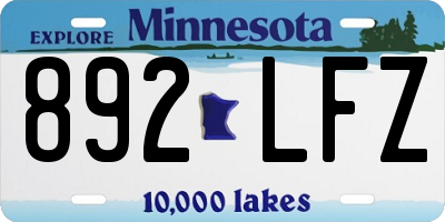 MN license plate 892LFZ