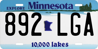 MN license plate 892LGA