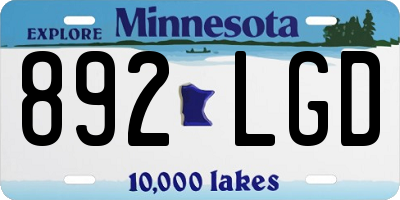 MN license plate 892LGD