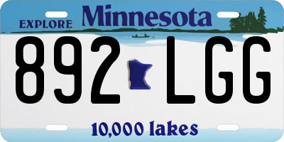 MN license plate 892LGG