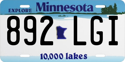 MN license plate 892LGI