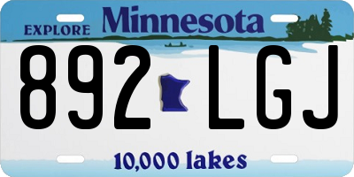 MN license plate 892LGJ