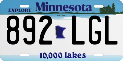 MN license plate 892LGL