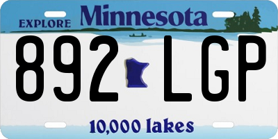MN license plate 892LGP