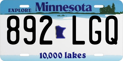 MN license plate 892LGQ