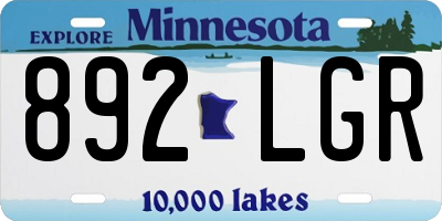 MN license plate 892LGR