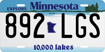 MN license plate 892LGS