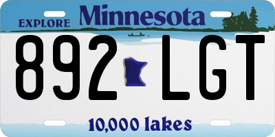 MN license plate 892LGT