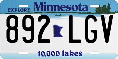 MN license plate 892LGV
