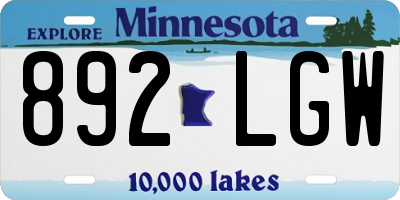 MN license plate 892LGW