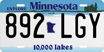 MN license plate 892LGY